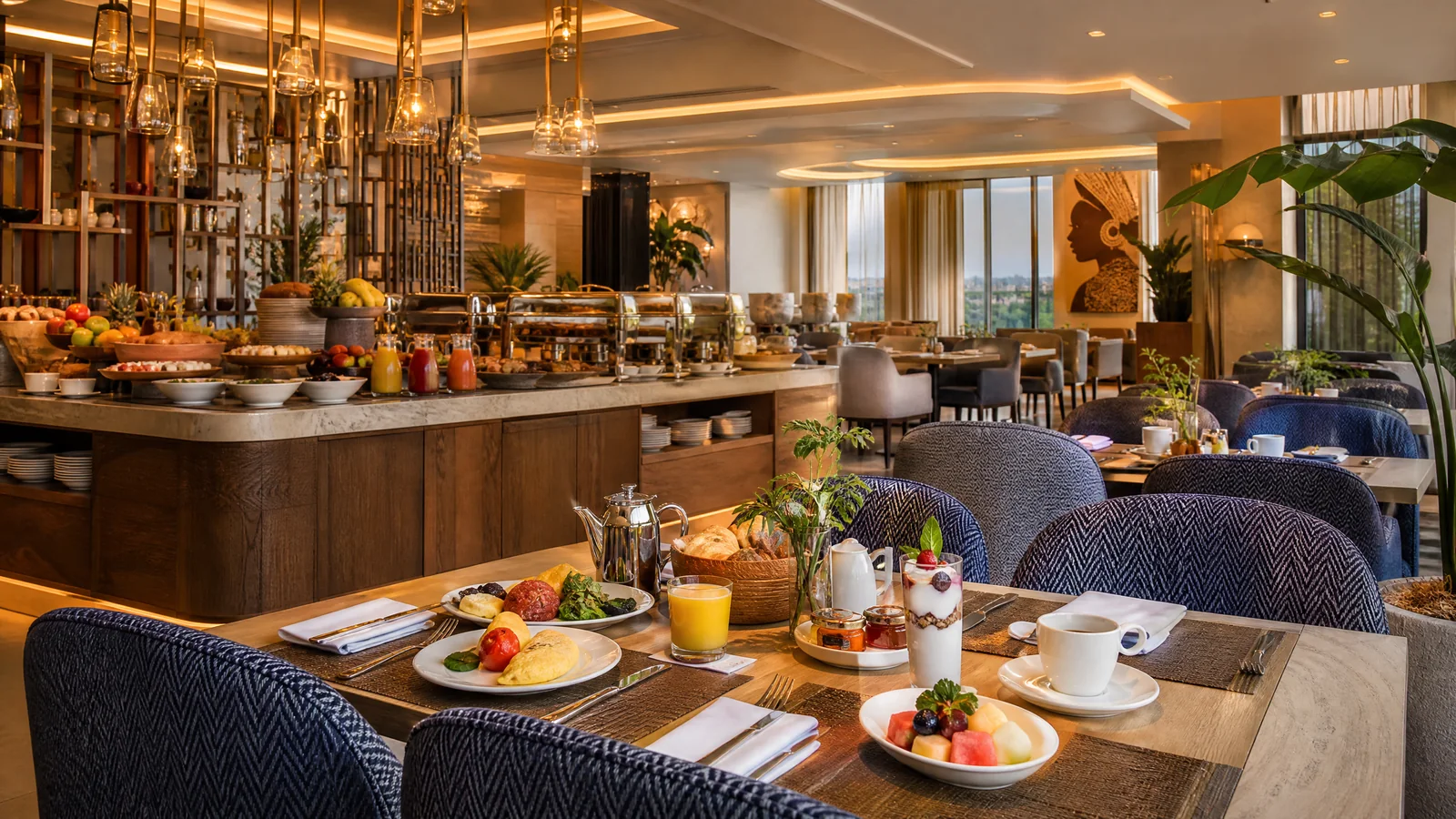 Hotel restaurant and breakfast dining area